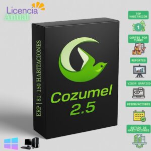 Sistema hotelero Cozumel 2.5, 81 a 150 Hab. ERP
